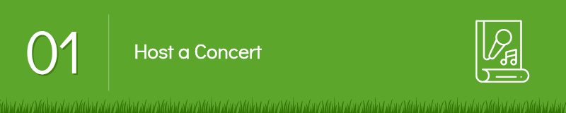 Try hosting a concert for your next band fundraiser.